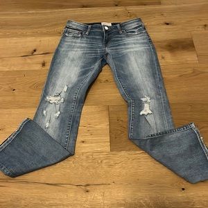 Women's Distressed Blue Jeans